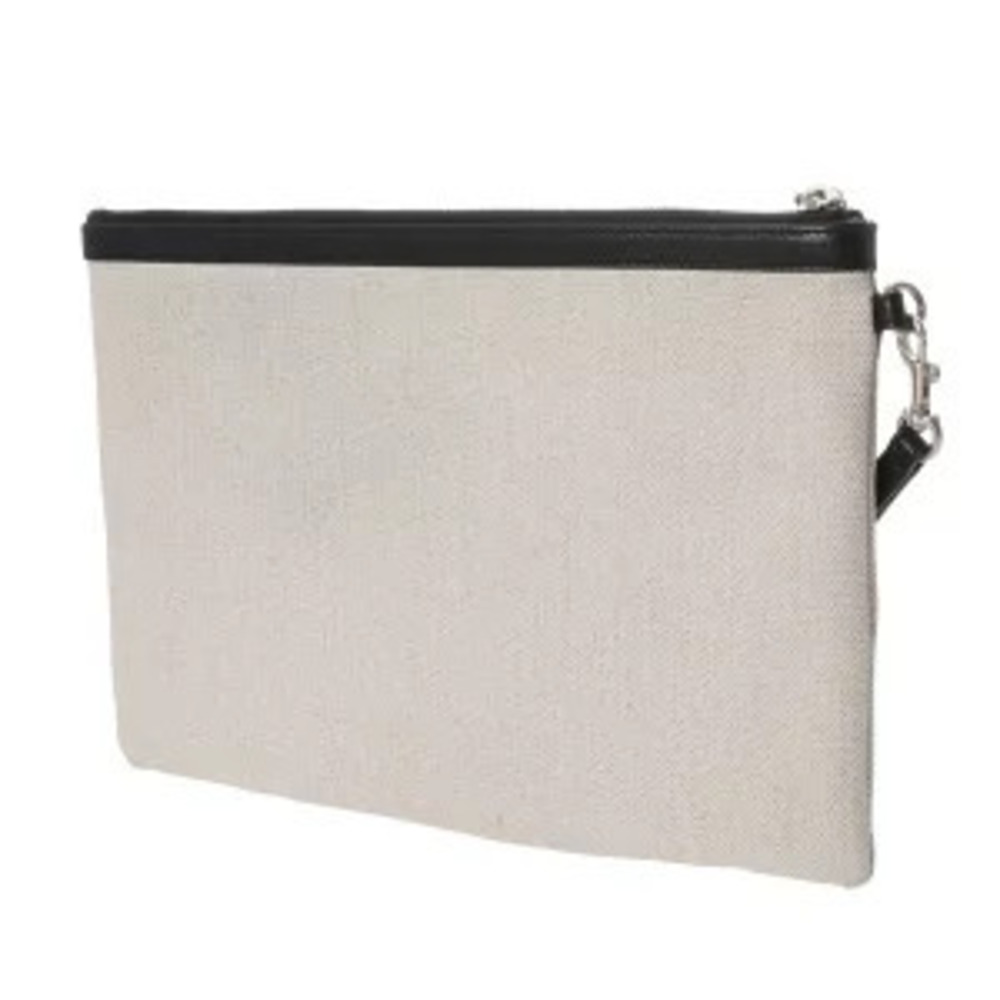 Saint Laurent Rive Black Clutch Bag Leather White Gauche